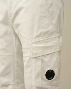 C.P. Company Stretch Sateen Cargo Shorts Gauze White Store