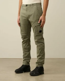 C.P. Company Stretch Sateen Ergonomic Lens Cargo Pants Agave Green Hot