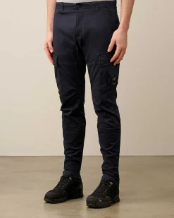 C.P. Company Stretch Sateen Ergonomic Lens Cargo Pants Total Eclipse-Blue Fashion
