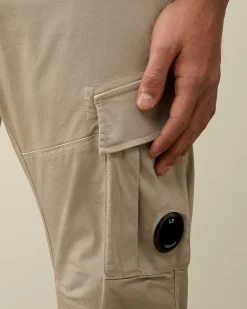 C.P. Company Stretch Sateen Ergonomic Lens Cargo Pants Goat-Grey Store