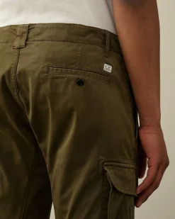 C.P. Company Stretch Sateen Ergonomic Lens Cargo Pants Ivy Green Cheap