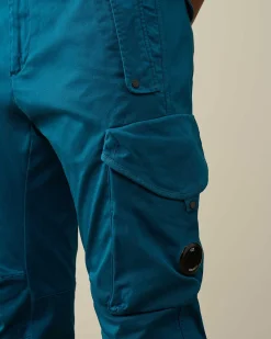 C.P. Company Stretch Sateen Ergonomic Lens Utility Pants Ink Blue Best Sale