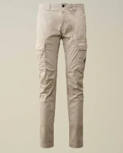C.P. Company Stretch Sateen Ergonomic Lens Cargo Pants Drizzle Grey New