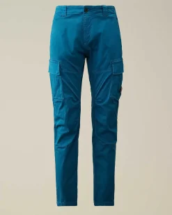 C.P. Company Stretch Sateen Ergonomic Lens Cargo Pants Ink Blue Discount
