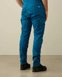 C.P. Company Stretch Sateen Ergonomic Lens Cargo Pants Ink Blue Discount