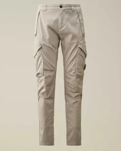 C.P. Company Stretch Sateen Ergonomic Lens Utility Pants Drizzle Grey Flash Sale