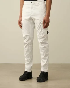 C.P. Company Stretch Sateen Ergonomic Lens Utility Pants Gauze White Online