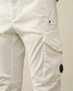 C.P. Company Stretch Sateen Ergonomic Lens Utility Pants Gauze White Online