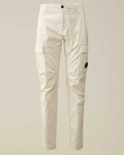 C.P. Company Stretch Sateen Ergonomic Lens Cargo Pants Gauze White Best Sale