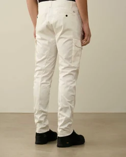 C.P. Company Stretch Sateen Ergonomic Lens Cargo Pants Gauze White Best Sale