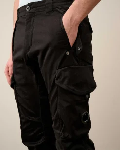 C.P. Company Stretch Sateen Ergonomic Lens Utility Pants Black Store