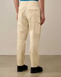 C.P. Company Stretch Sateen Loose Cargo Pants Pistachio Shell-Beige Fashion