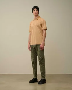 C.P. Company Tacting Piquet Polo Shirt Pastry Shell-Orange Clearance