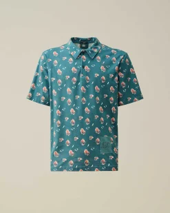 C.P. Company Tacting Piquet Sponged Polo Shirt Ink Blue Cheap