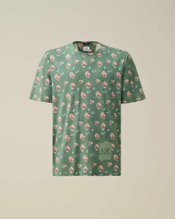 C.P. Company Tacting Piquet Sponged T-Shirt Duck Green Flash Sale