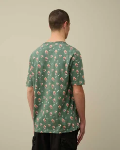 C.P. Company Tacting Piquet Sponged T-Shirt Duck Green Flash Sale