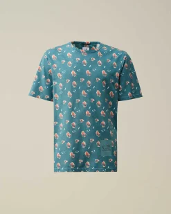C.P. Company Tacting Piquet Sponged T-Shirt Ink Blue Store