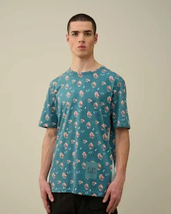 C.P. Company Tacting Piquet Sponged T-Shirt Ink Blue Store