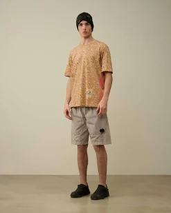 C.P. Company Tacting Piquet Sponged T-Shirt Pastry Shell-Orange Shop