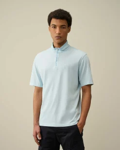 C.P. Company Tacting Piquet Zipped Polo Shirt Starlight Blue Sale