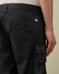 C.P. Company Twill Stretch Cargo Shorts Total Eclipse-Blue Best Sale