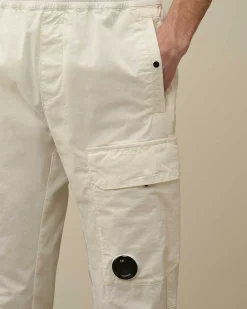 C.P. Company Twill Stretch Regular Utility Cargo Pants Gauze White Cheap
