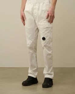 C.P. Company Twill Stretch Regular Utility Cargo Pants Gauze White Cheap