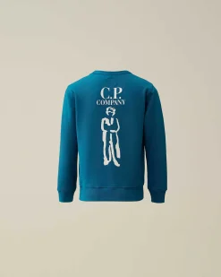 C.P. Company U16 Basic Fleece Logo Sweatshirt Ink Blue Hot