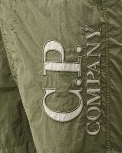 C.P. Company U16 Chrome-R Logo Print Swim Shorts Agave Green New