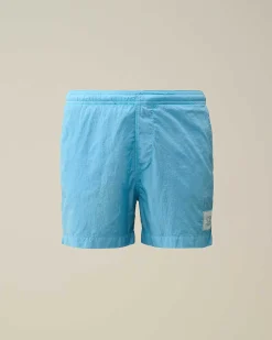C.P. Company U16 Chrome-R Logo Swim Shorts Niagara-Blue Cheap