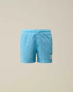 C.P. Company U16 Chrome-R Logo Swim Shorts Niagara-Blue Best Sale