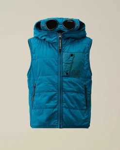 C.P. Company U16 Chrome-R Padded Goggle Vest Ink Blue Discount