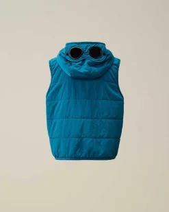 C.P. Company U16 Chrome-R Padded Goggle Vest Ink Blue Fashion