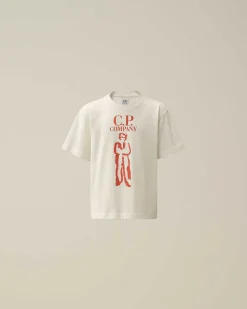 C.P. Company U16 Cotton Jersey 30/1 British Sailor T-Shirt Gauze White Clearance