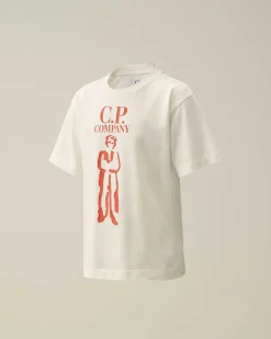 C.P. Company U16 Cotton Jersey 30/1 British Sailor T-Shirt Gauze White Outlet