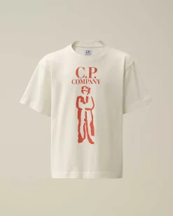 C.P. Company U16 Cotton Jersey 30/1 British Sailor T-Shirt Gauze White Outlet