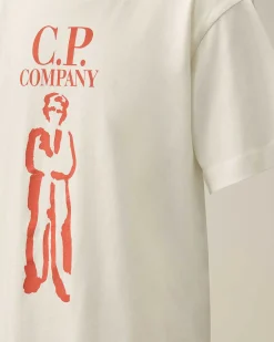 C.P. Company U16 Cotton Jersey 30/1 British Sailor T-Shirt Gauze White Outlet