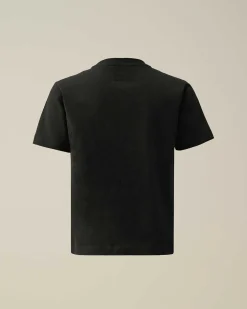 C.P. Company U16 Cotton Jersey 30/1 Graphic Logo T-Shirt Black Flash Sale
