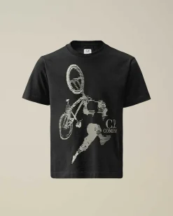 C.P. Company U16 Cotton Jersey 30/1 Graphic T-Shirt Black Hot