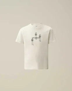 C.P. Company U16 Cotton Jersey 30/1 Graphic T-Shirt Gauze White Shop