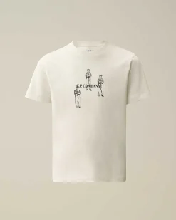 C.P. Company U16 Cotton Jersey 30/1 Graphic T-Shirt Gauze White Best Sale