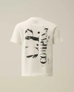 C.P. Company U16 Cotton Jersey 30/1 Graphic T-Shirt Gauze White Best Sale