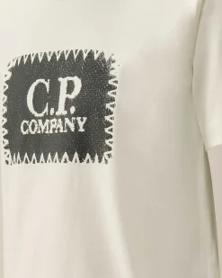 C.P. Company U16 Cotton Jersey 30/1 Label Style Logo T-Shirt Gauze White Shop