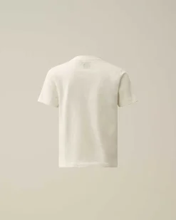 C.P. Company U16 Cotton Jersey 30/1 Label Style Logo T-Shirt Gauze White Discount