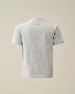 C.P. Company U16 Cotton Jersey 30/1 Label Style Logo T-Shirt Grey Melange Best Sale