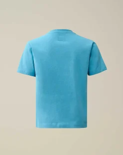 C.P. Company U16 Cotton Jersey 30/1 Logo T-Shirt Niagara-Blue New