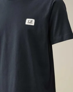 C.P. Company U16 Cotton Jersey 30/1 Logo T-Shirt Total Eclipse-Blue Outlet