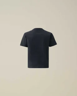 C.P. Company U16 Cotton Jersey 30/1 Logo T-Shirt Total Eclipse-Blue Hot