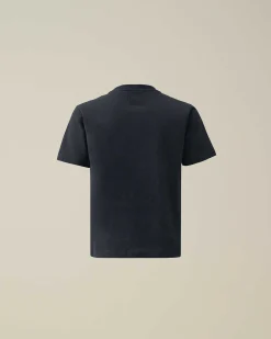 C.P. Company U16 Cotton Jersey 30/1 Logo T-Shirt Total Eclipse-Blue Shop
