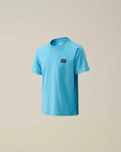 C.P. Company U16 Cotton Jersey 30/1 Logo T-Shirt Niagara-Blue Discount